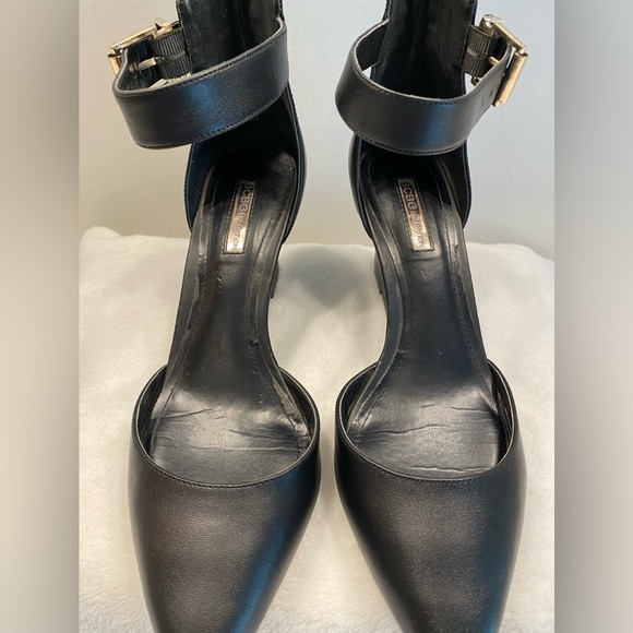 Sz 9 BCBGeneration BG-Tempest Black Vintage Devon Leather High Heel Wedge… - Picture 11 of 16